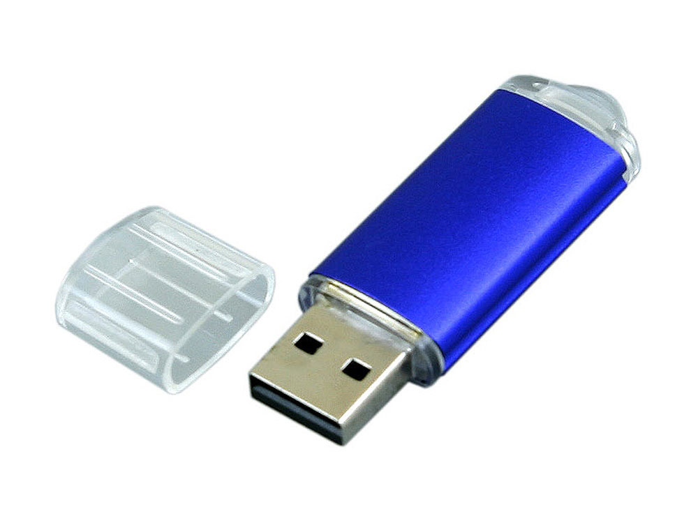 USB 3.0- флешка на 32 Гб с прозрачным колпачком, синий — изображение 2