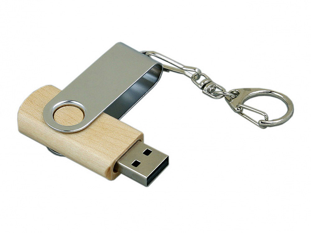 USB 3.0- флешка промо на 32 Гб с поворотным механизмом, натуральный/серебристый — изображение 3