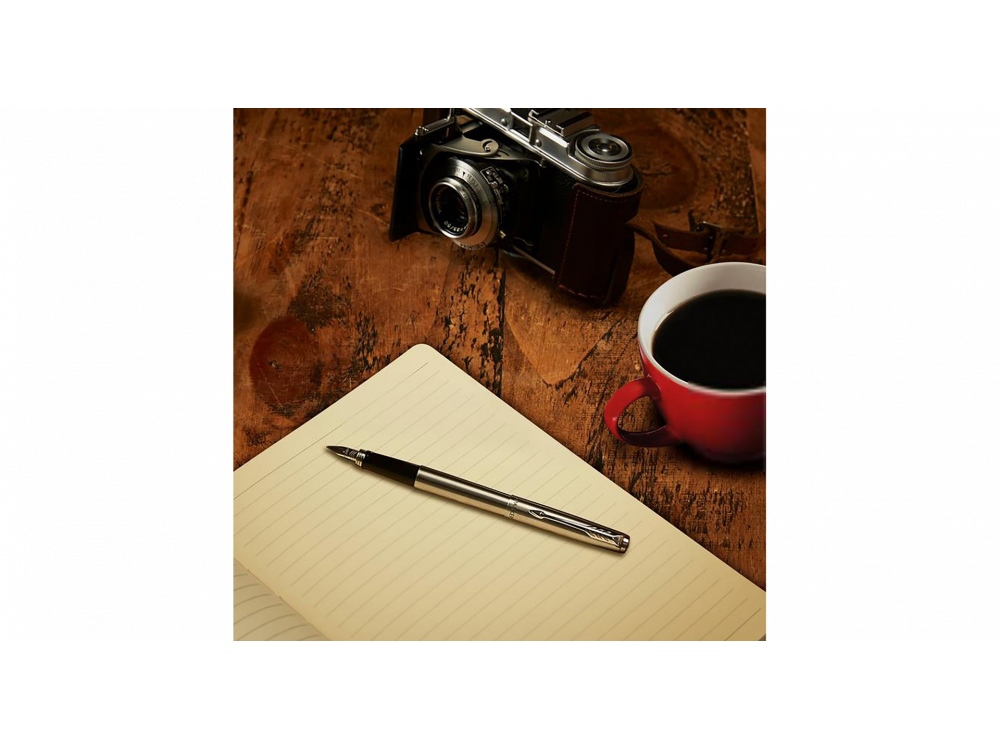 Ручка перьевая Parker Jotter Stainless, M, серебристый, черный — изображение 8