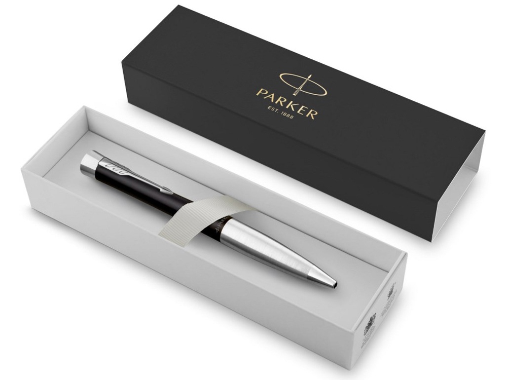 Ручка Parker шариковая «Urban Muted Black CT», черный матовый/серебристый — изображение 4