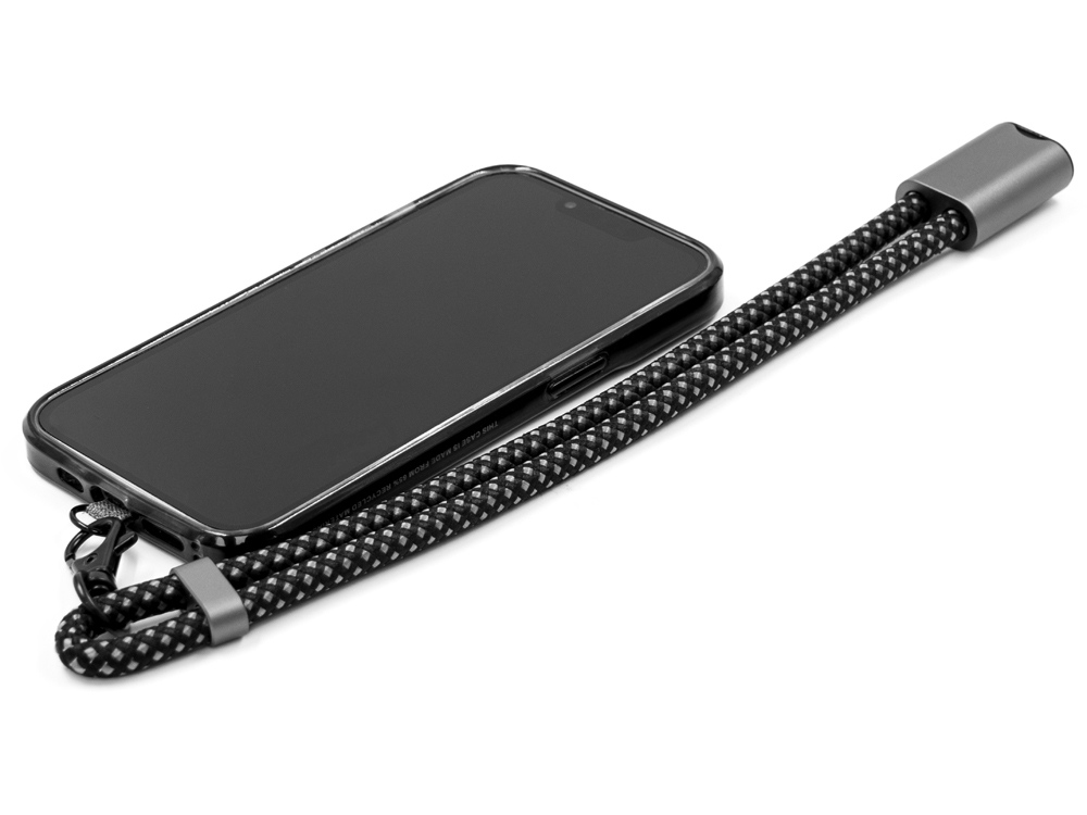 Ремешок-держатель для телефона с зарядным кабелем USB-C - USB-C «Lany Wristband Charge Eco», серый — изображение 9