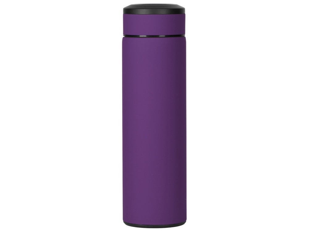 Вакуумный термос "Vacuum Flask C1", soft touch, 420мл, фиолетовый/черный/серебристый — изображение 3