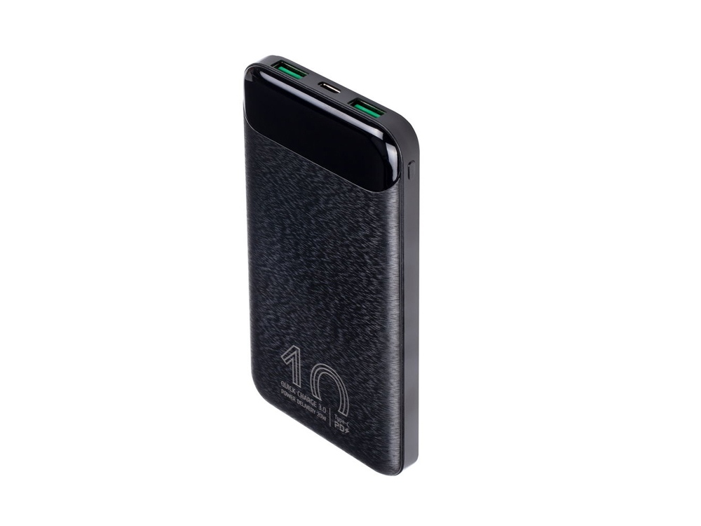 Внешний аккумулятор с дисплеем, 10000 mAh, черный — изображение 9