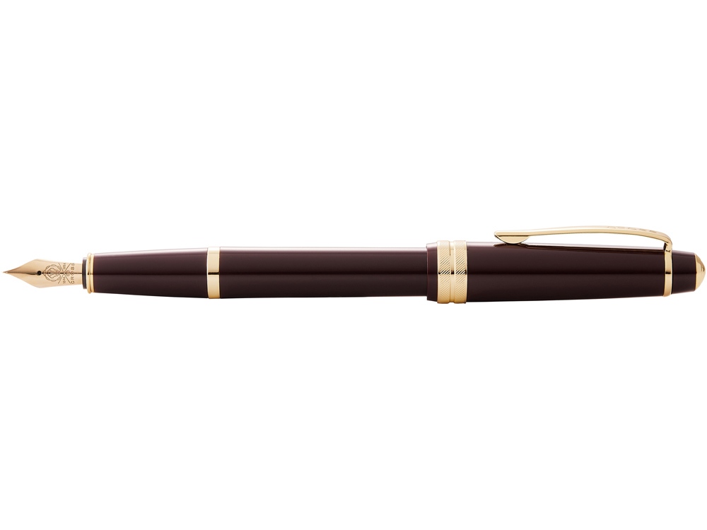 Ручка перьевая «Bailey Light Polished Burgundy Resin and Gold Tone», перо F, красный/золотистый — изображение 5