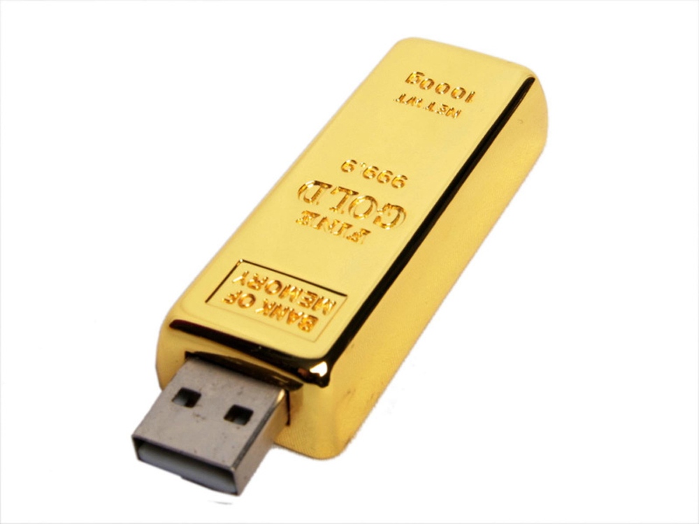 USB 3.0- флешка на 32 Гб в виде слитка золота, золотистый