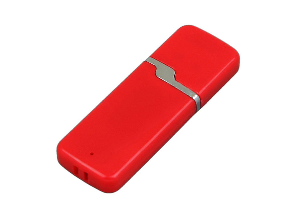 USB 2.0- флешка на 4 Гб с оригинальным колпачком, красный