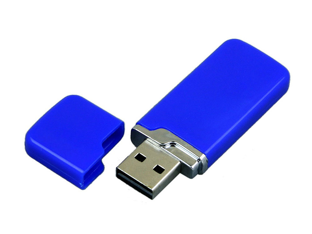 USB 2.0- флешка на 8 Гб с оригинальным колпачком, синий — изображение 2