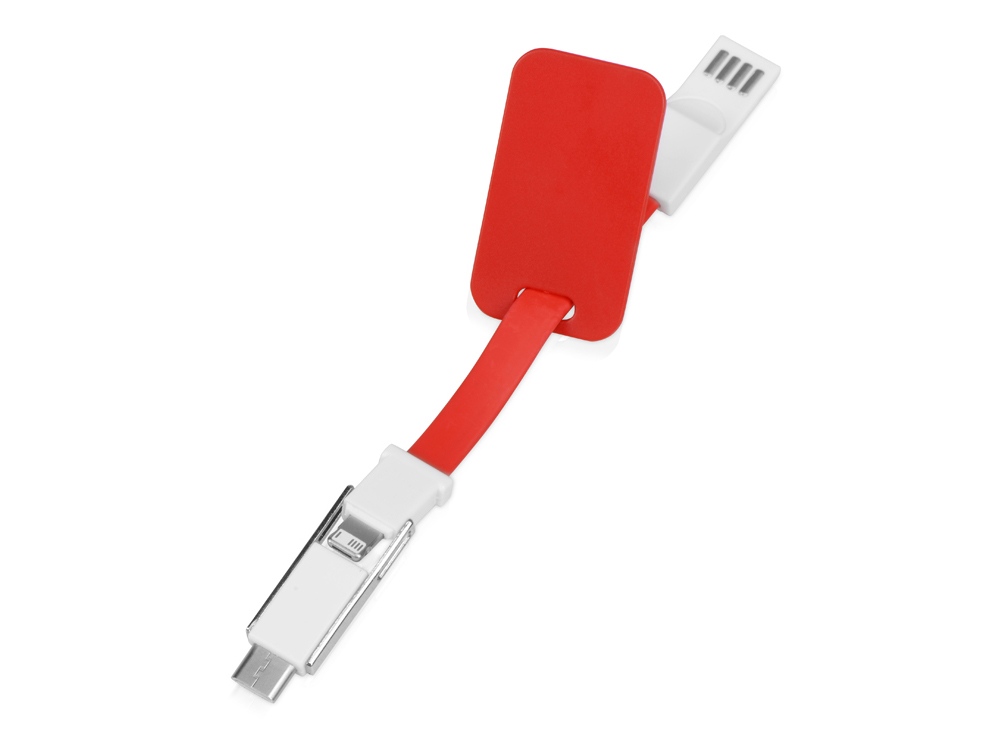 Зарядный кабель «Charge-it» 3 в 1, красный/белый — изображение 4