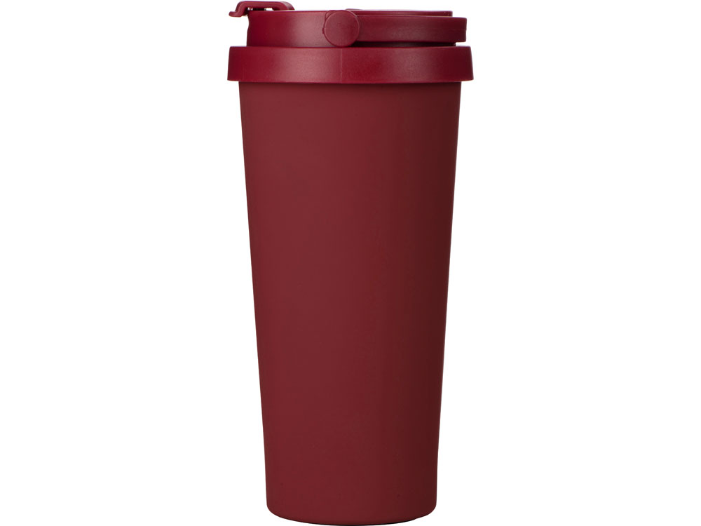 Вакуумная термокружка «Grant», soft-touch, темно-красный — изображение 5