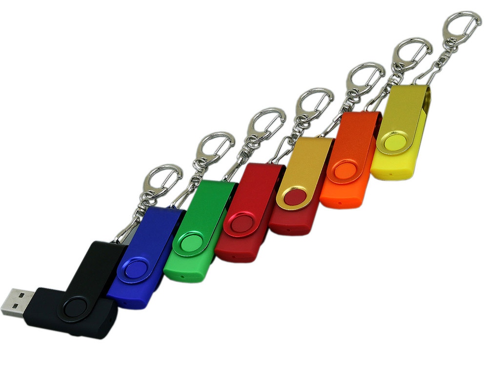 USB 2.0- флешка промо на 16 Гб с поворотным механизмом и однотонным металлическим клипом, оранжевый — изображение 4