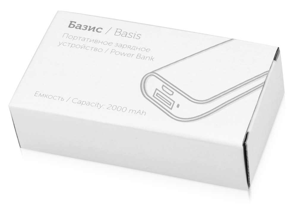 Портативное зарядное устройство «Basis», 2000 mAh, белый — изображение 4