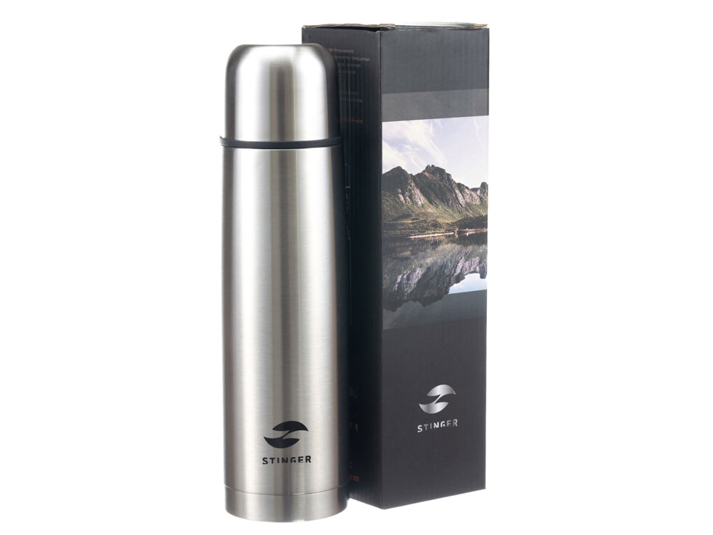 Термос с чехлом узкий, 800 мл, серебристый — изображение 4