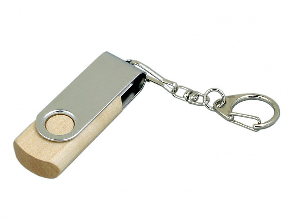 USB 3.0- флешка промо на 32 Гб с поворотным механизмом, натуральный/серебристый