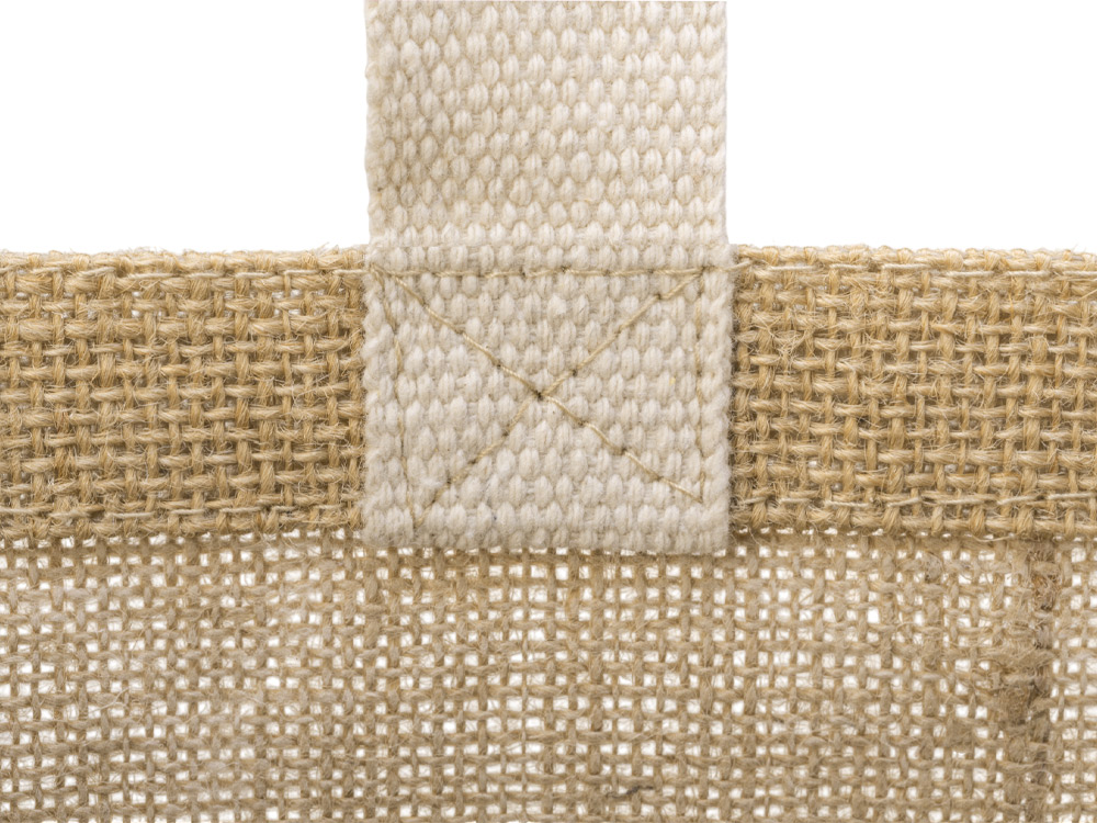 Сумка Jute джутовая с широким дном и карманом, натуральный — изображение 10