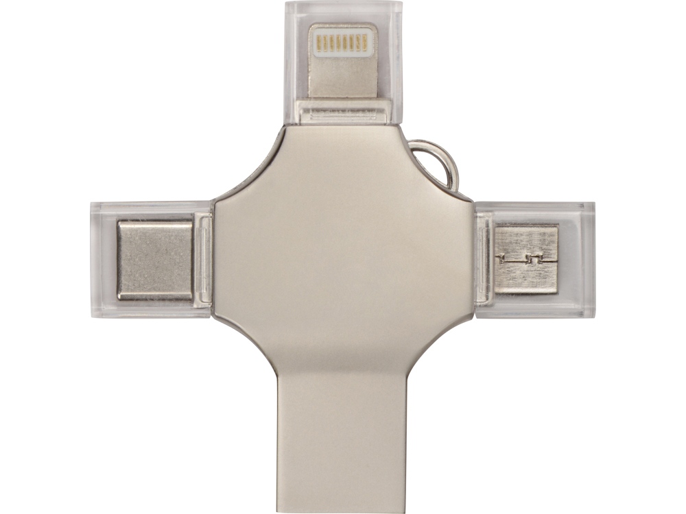 USB-флешка 3.0 на 32 Гб 4-в-1 «Ultra» в подарочной коробке, серебристый — изображение 5