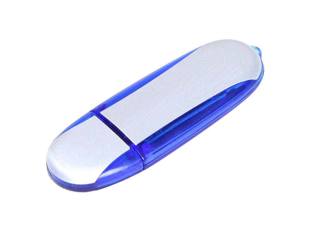 USB 2.0- флешка промо на 4 Гб овальной формы, синий