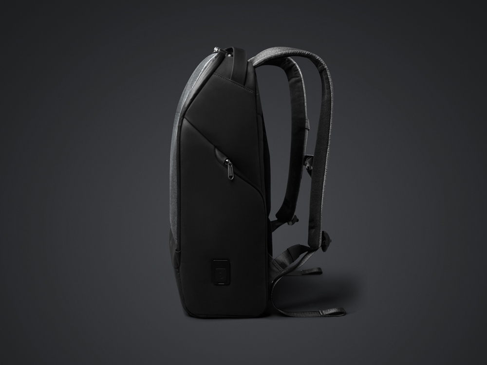Водостойкий антикражный рюкзак FlexPackPro для ноутбука 15.6", серый/черный — изображение 3