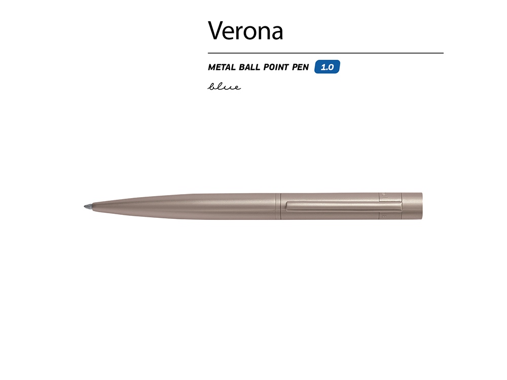 Ручка металлическая шариковая "Verona", шампань, шампань — изображение 2
