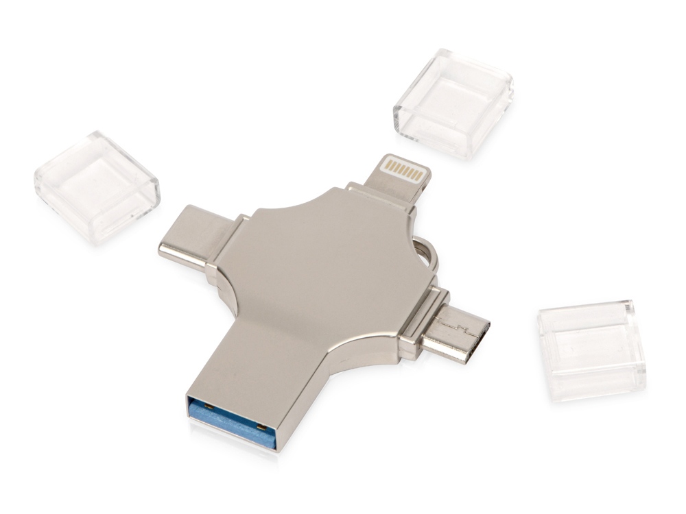 USB-флешка 3.0 на 32 Гб 4-в-1 «Ultra» в подарочной коробке, серебристый — изображение 2