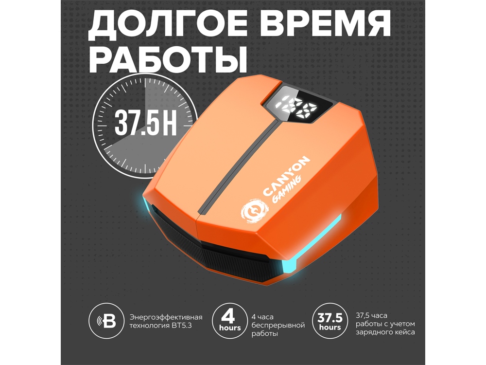 Наушники беспроводные игровые «GTWS-2», черный — изображение 7