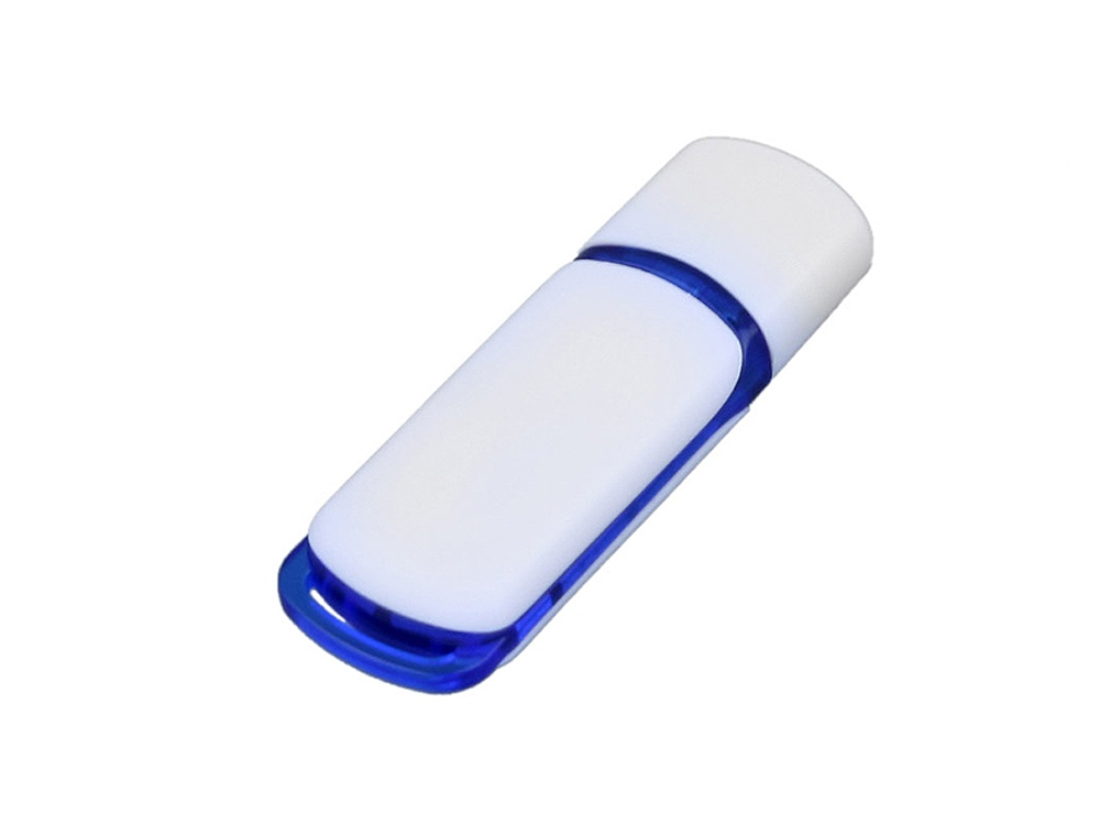USB 3.0- флешка на 32 Гб с цветными вставками, белый/синий