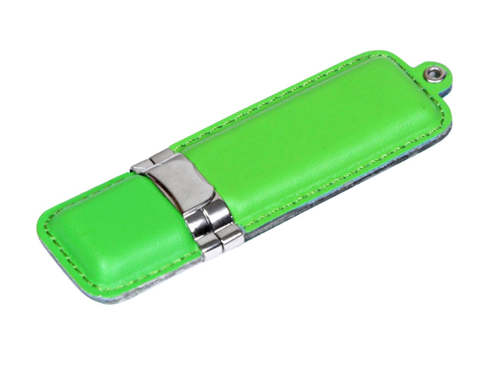 USB 3.0- флешка на 32 Гб классической прямоугольной формы, зеленый/серебристый