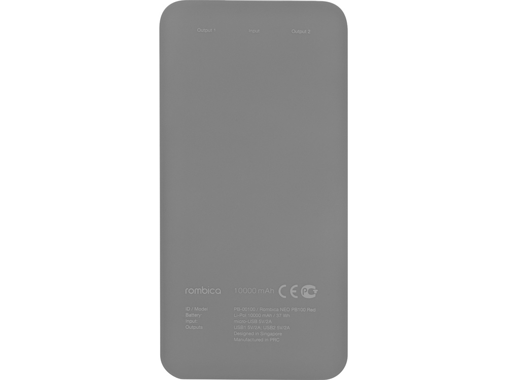 Внешний аккумулятор «NEO PB100», soft touch, 10000 mAh, серый — изображение 4