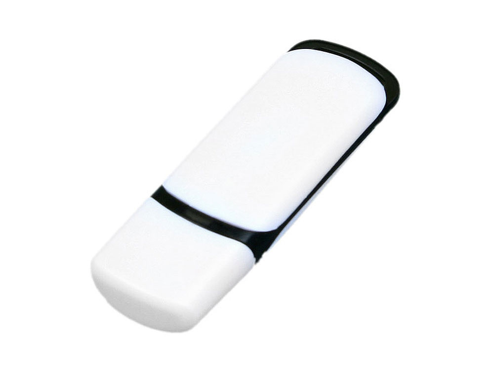 USB 2.0- флешка на 8 Гб с цветными вставками, белый/черный — изображение 3