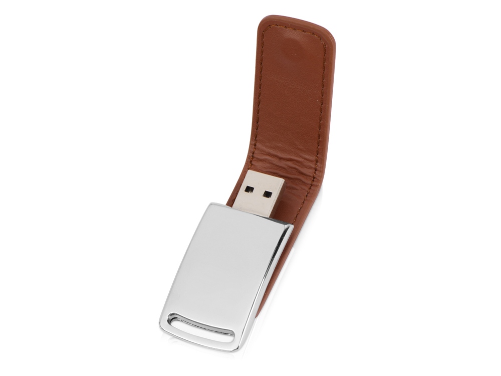 USB-флешка на 16 Гб «Vigo» с магнитным замком, светло-коричневый/серебристый — изображение 2