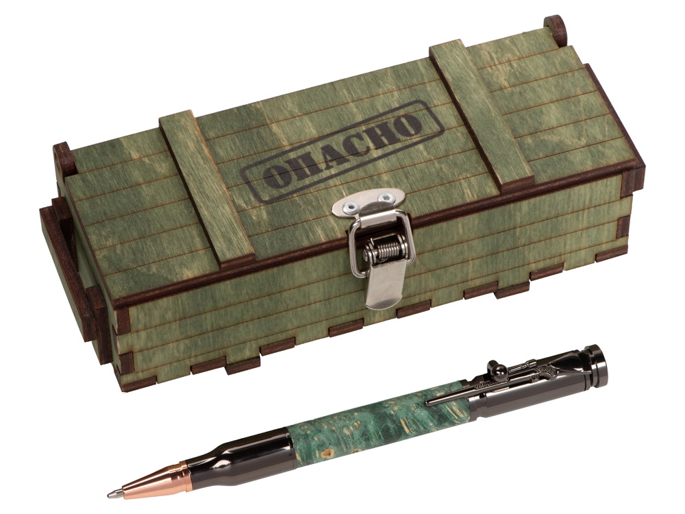 Ручка шариковая Кап клена, ручка- зеленый, gun, розовое золото, подарочная коробка- зеленый — изображение 2