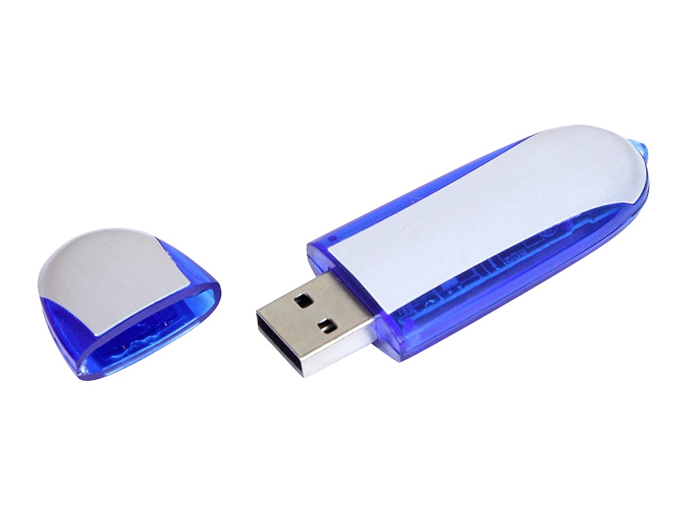 USB 2.0- флешка промо на 32 Гб овальной формы, синий — изображение 2