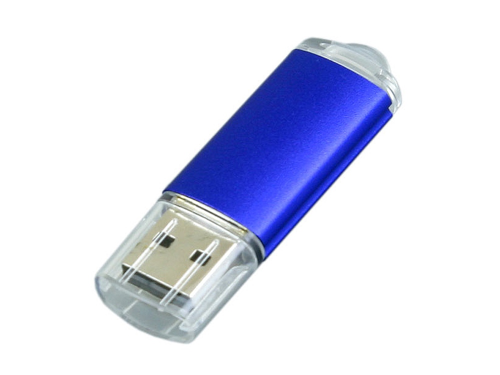 USB 2.0- флешка на 32 Гб с прозрачным колпачком, синий — изображение 3