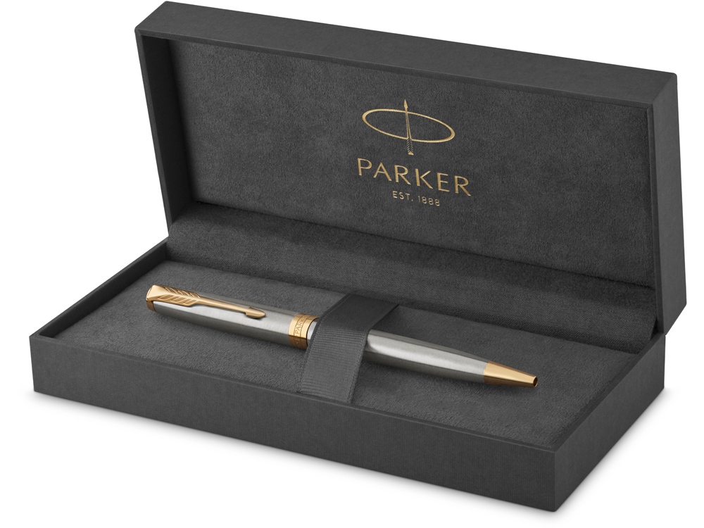 Ручка шариковая Parker «Sonnet Core Stainless Steel GT», серебристый/золотистый — изображение 4