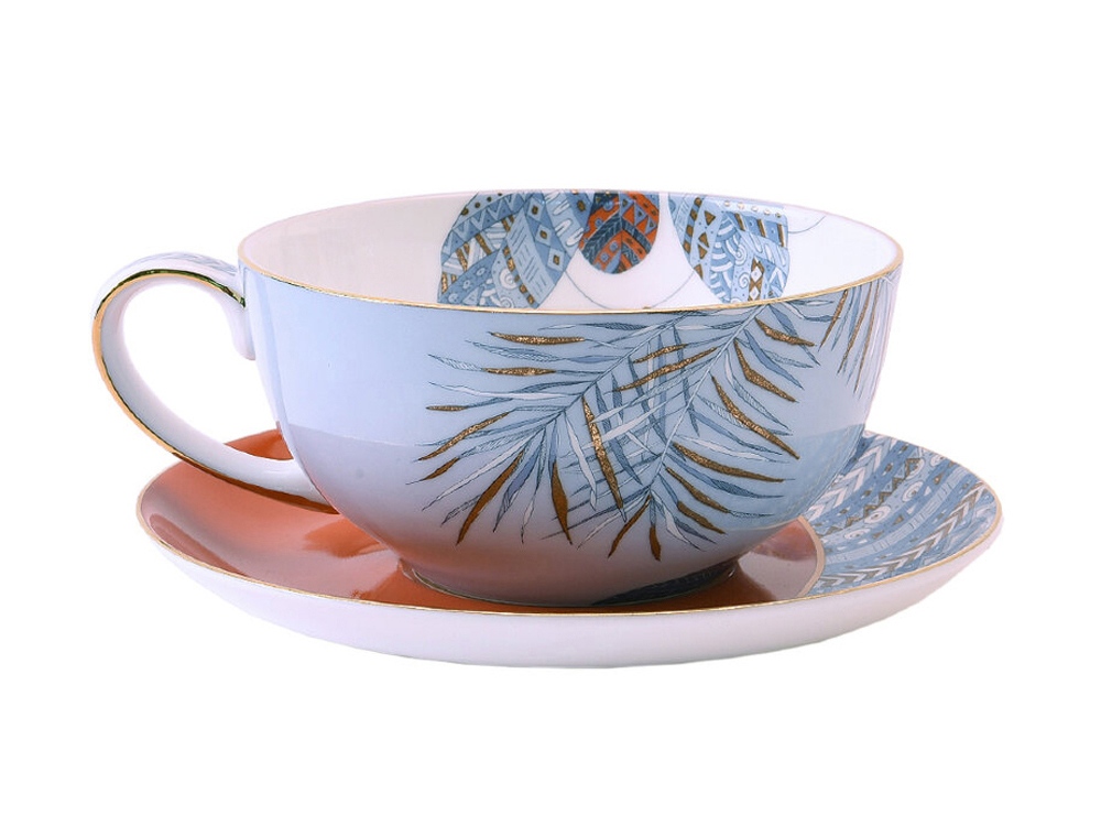 Набор чашка и блюдце «TEA SET TRO», голубой — изображение 2