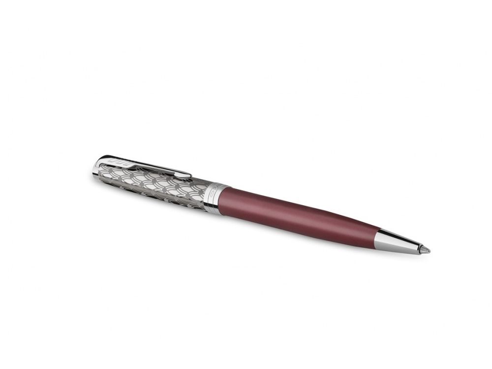 Ручка шариковая Parker Sonnet, красный, серебристый — изображение 3
