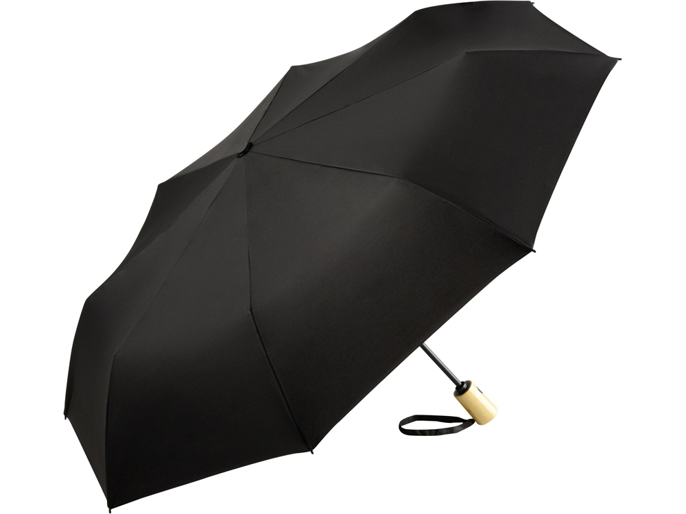 Зонт складной из бамбука «ÖkoBrella» полуавтомат, черный