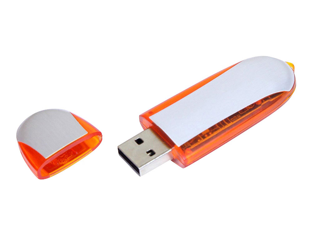 USB 2.0- флешка промо на 4 Гб овальной формы, оранжевый — изображение 2