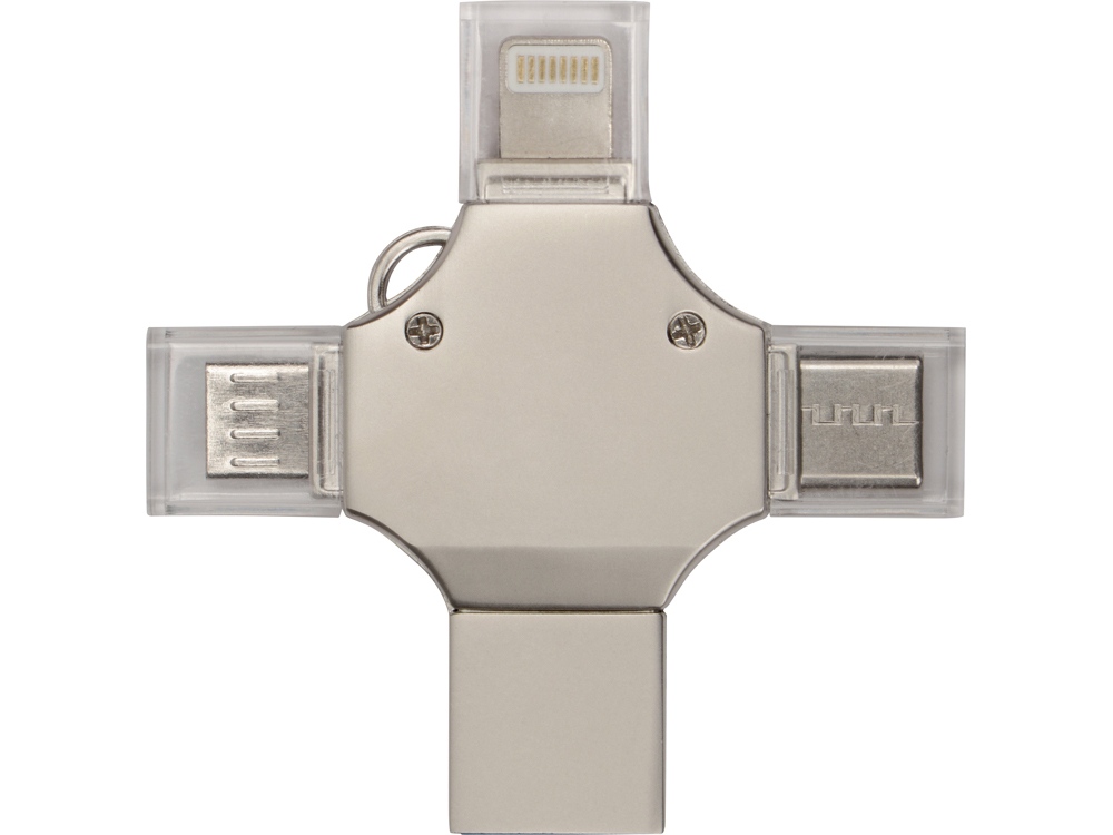USB-флешка 3.0 на 32 Гб 4-в-1 «Ultra» в подарочной коробке, серебристый — изображение 6