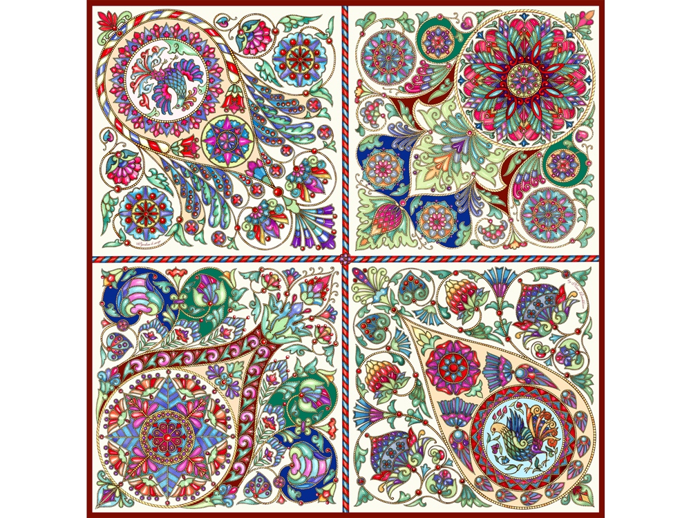Платок «Русская эмаль» пёстрая, мультиколор